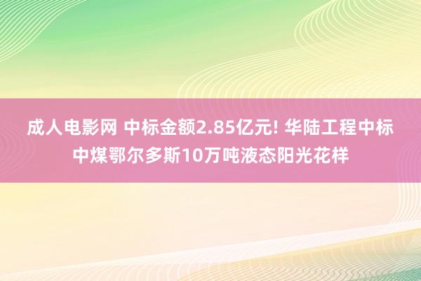 成人电影网 中标金额2.85亿元! 华陆工程中标中煤鄂尔多斯10万吨液态阳光花样