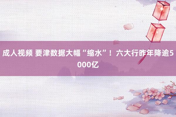 成人视频 要津数据大幅“缩水”！六大行昨年降逾5000亿