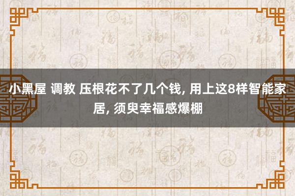 小黑屋 调教 压根花不了几个钱， 用上这8样智能家居， 须臾幸福感爆棚