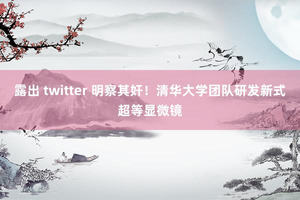 露出 twitter 明察其奸！清华大学团队研发新式超等显微镜