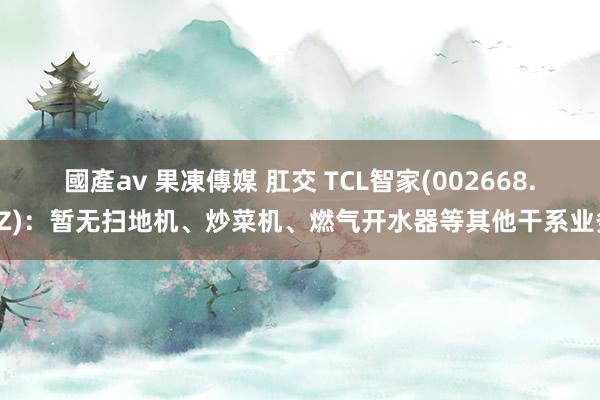 國產av 果凍傳媒 肛交 TCL智家(002668.SZ)：暂无扫地机、炒菜机、燃气开水器等其他干系业务