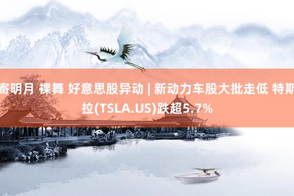 寄明月 裸舞 好意思股异动 | 新动力车股大批走低 特斯拉(TSLA.US)跌超5.7%