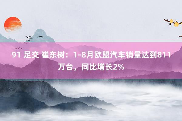 91 足交 崔东树：1-8月欧盟汽车销量达到811万台，同比增长2%