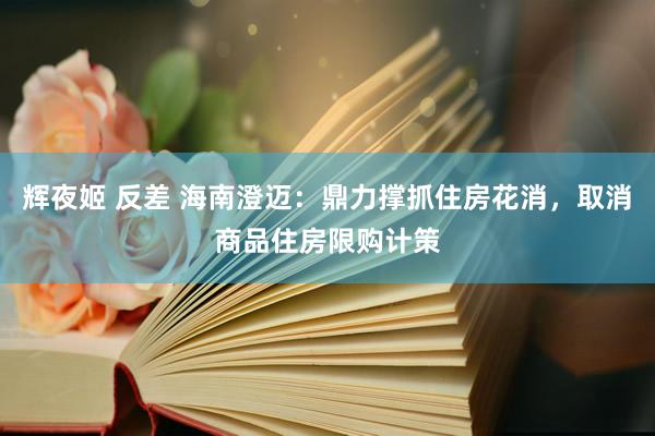 辉夜姬 反差 海南澄迈：鼎力撑抓住房花消，取消商品住房限购计策