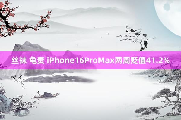 丝袜 龟责 iPhone16ProMax两周贬值41.2%