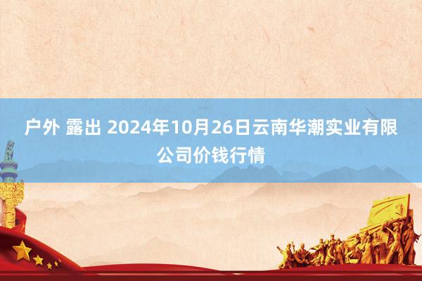 户外 露出 2024年10月26日云南华潮实业有限公司价钱行情