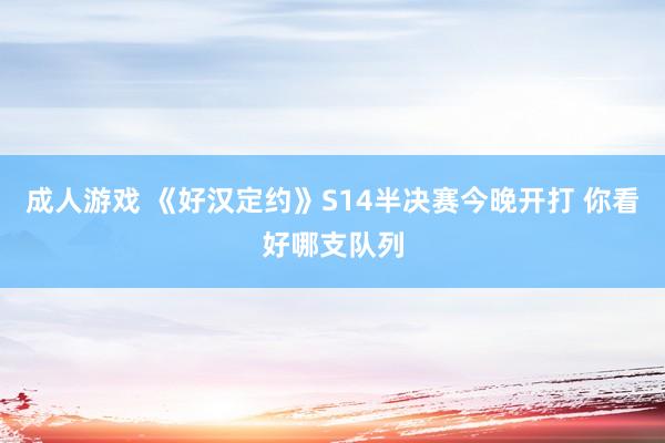 成人游戏 《好汉定约》S14半决赛今晚开打 你看好哪支队列