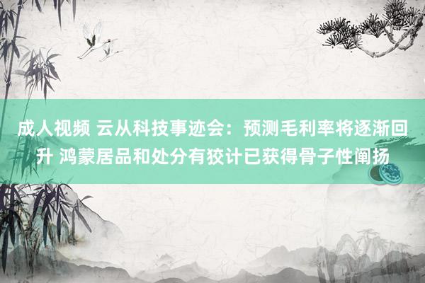 成人视频 云从科技事迹会：预测毛利率将逐渐回升 鸿蒙居品和处分有狡计已获得骨子性阐扬