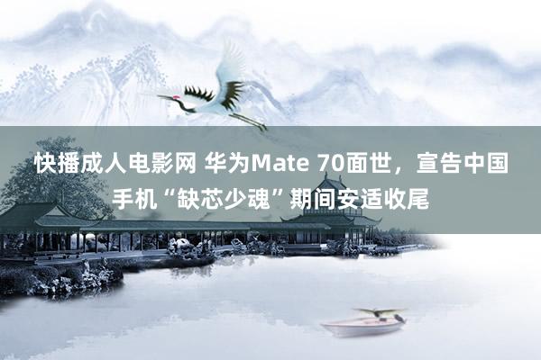 快播成人电影网 华为Mate 70面世，宣告中国手机“缺芯少魂”期间安适收尾