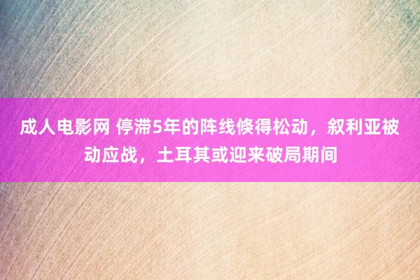 成人电影网 停滞5年的阵线倏得松动，叙利亚被动应战，土耳其或迎来破局期间