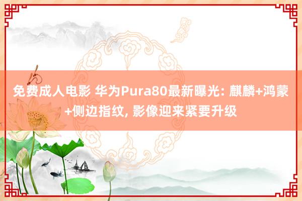 免费成人电影 华为Pura80最新曝光: 麒麟+鸿蒙+侧边指纹， 影像迎来紧要升级