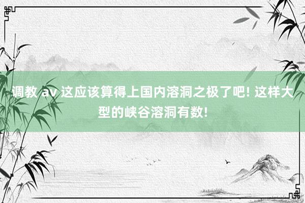 调教 av 这应该算得上国内溶洞之极了吧! 这样大型的峡谷溶洞有数!