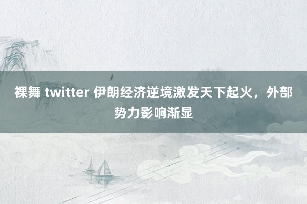 裸舞 twitter 伊朗经济逆境激发天下起火，外部势力影响渐显