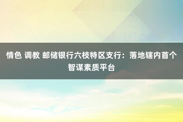 情色 调教 邮储银行六枝特区支行：落地辖内首个智谋素质平台