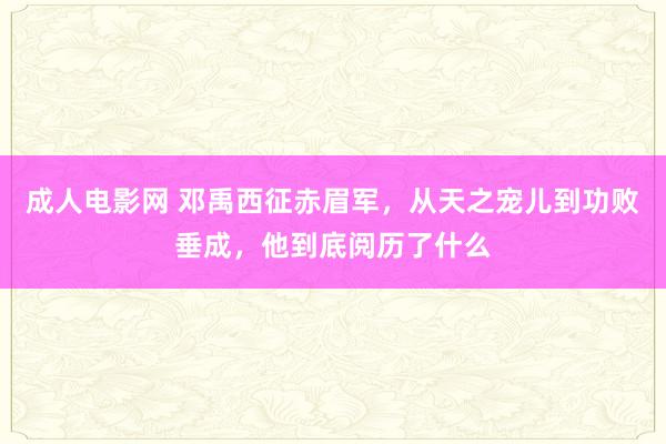 成人电影网 邓禹西征赤眉军，从天之宠儿到功败垂成，他到底阅历了什么