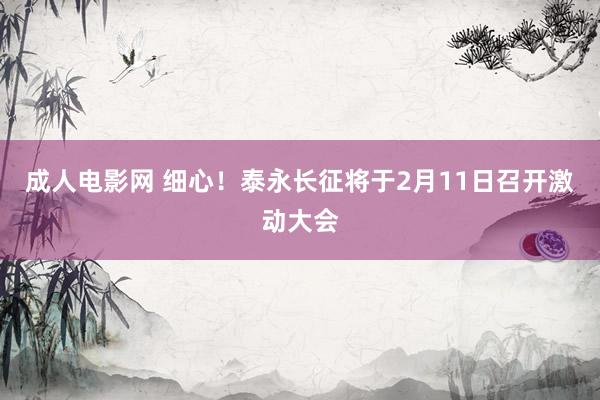 成人电影网 细心！泰永长征将于2月11日召开激动大会