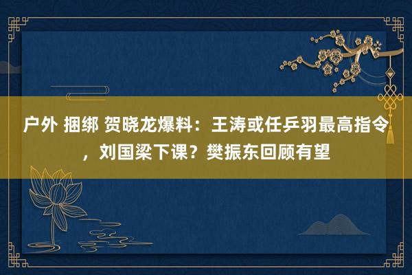 户外 捆绑 贺晓龙爆料：王涛或任乒羽最高指令，刘国梁下课？樊振东回顾有望