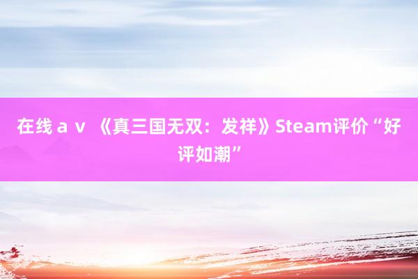 在线ａｖ 《真三国无双：发祥》Steam评价“好评如潮”